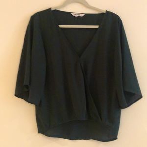BB Dakota Green Surplice Top Size XS